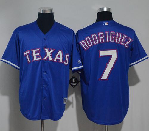 Rangers #7 Ivan Rodriguez Blue New Cool Base Stitched MLB Jersey - Click Image to Close